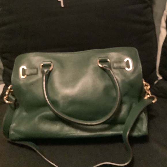 MICHAEL KORS HAMILTON LARGE EAST WEST LEATHER TOTE DARK CLOVER GREEN - Picture 3 of 5